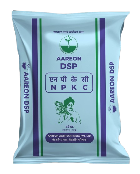 AAREON DSP (NPKC) is a fast-acting granular fertilizer enriched with Nitrogen, Phosphorus, Potash, and Carbon. It improves soil health, boosts root growth, and keeps plants greener and stronger. DSP enhances microbial activity and nutrient availability, resulting in better crop growth, higher yield, and improved quality. It is suitable for all major crops and comes in 40 kg packing, with a recommended dose of 50–100 kg per acre.